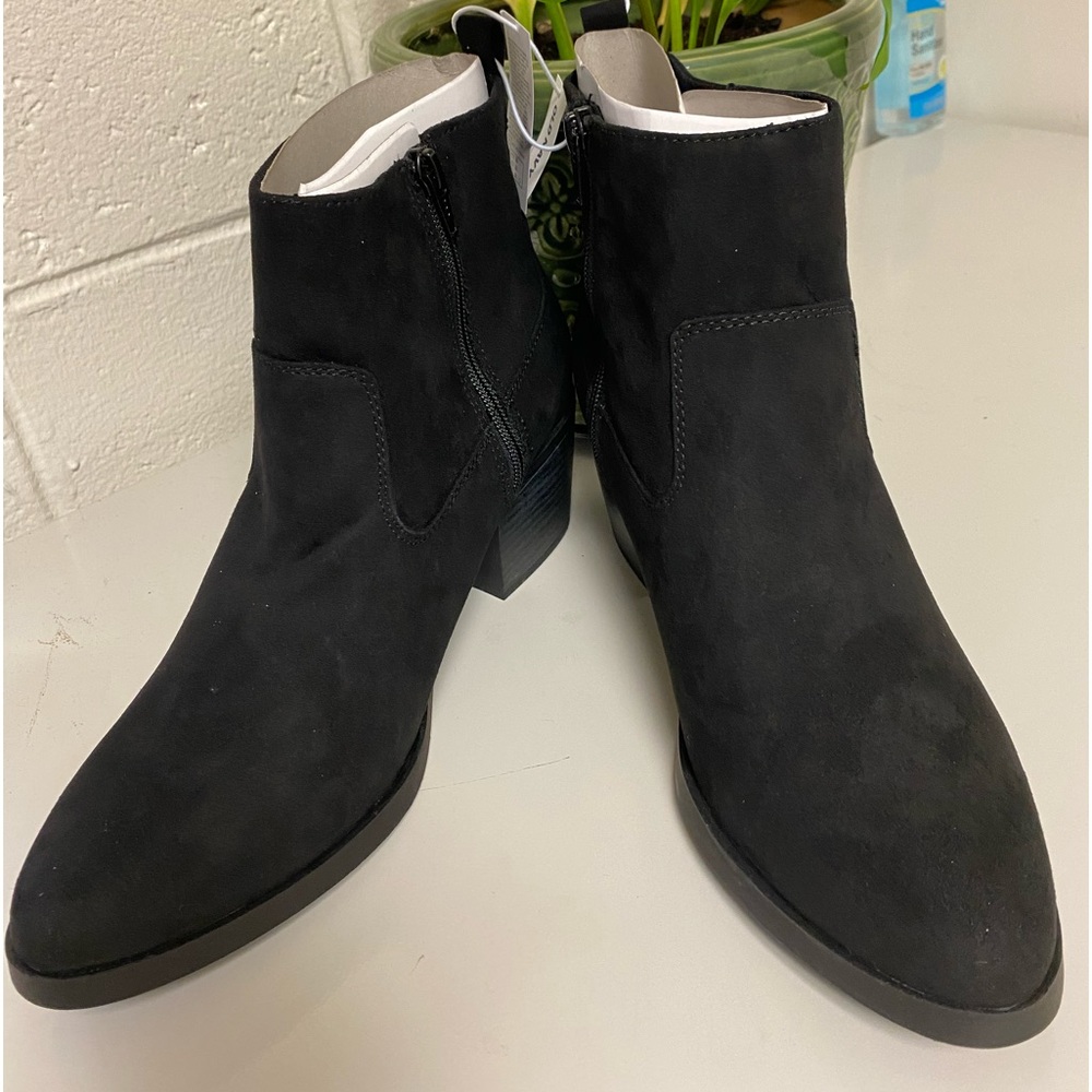 Faux-Suede Western Ankle Boots Women 10